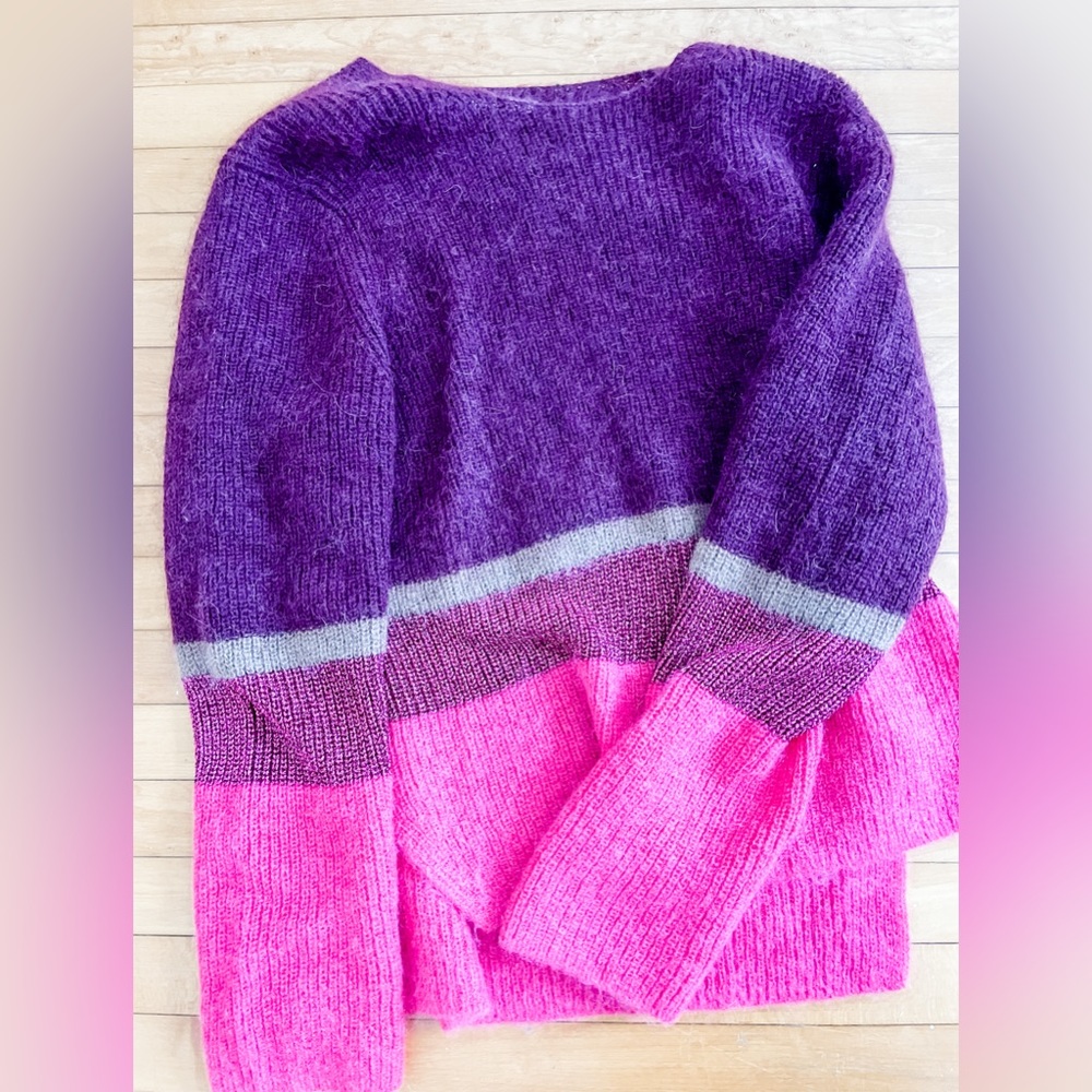 Whistles Pink and Purple Sweater